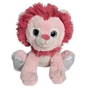 Fiesta‎ Cotton Candy Lion Plush Pink Stuffed Animal 10" Glitter Eyes Zoo Whimsy